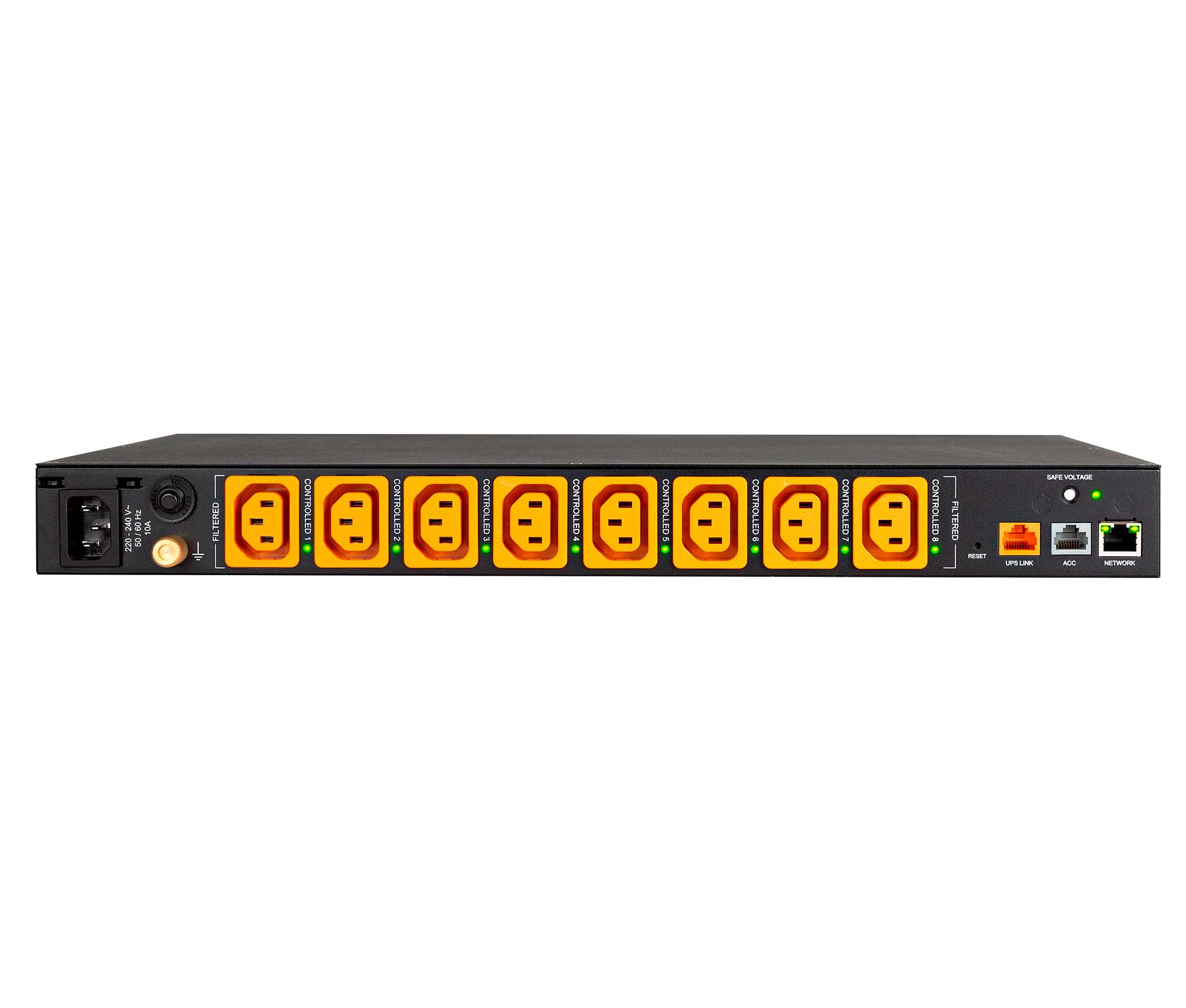WattBox® 1U Integrated Faceplate IP Power Conditioner | 8 Individually Metered & Controlled Outlets
WB-800ICH1U-IPVM-8
