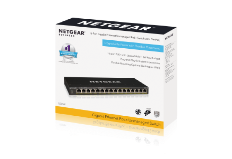 16 port Gigabit Unmanaged Switch w/ 16 PoE+ (115W)