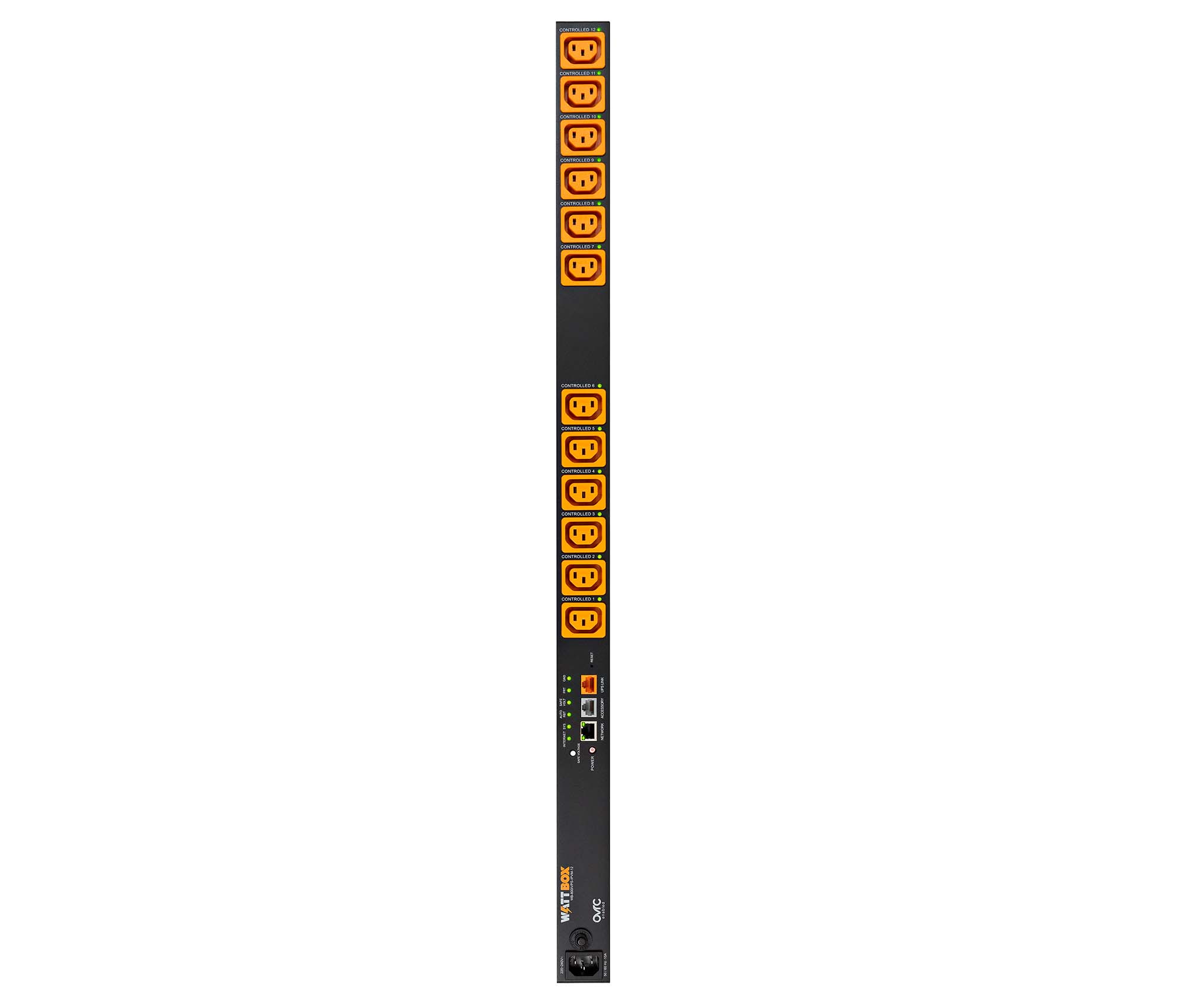 WattBox® IP Vertical Power Strip & Conditioner | 12 Individually Controlled & Metered Outlets WB-800IVPS-IPVM-12