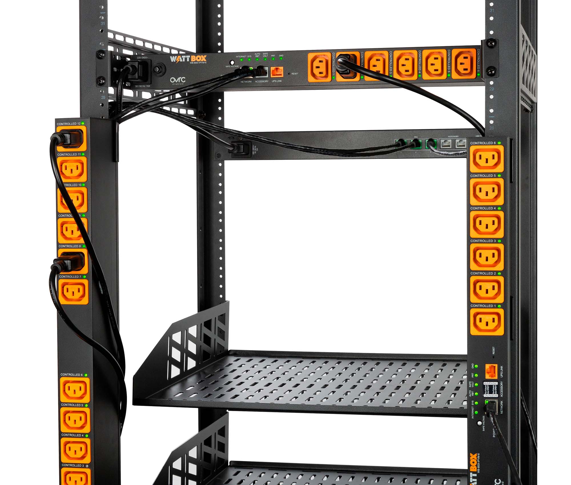 WattBox® IP Vertical Power Strip & Conditioner | 12 Individually Controlled & Metered Outlets WB-800IVPS-IPVM-12