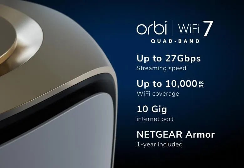 NETGEAR Orbi 970 四頻 BE27000 Mesh WiFi 7 系統 (3件裝) - LINKO SMART TECHNOLOGY LIMITED