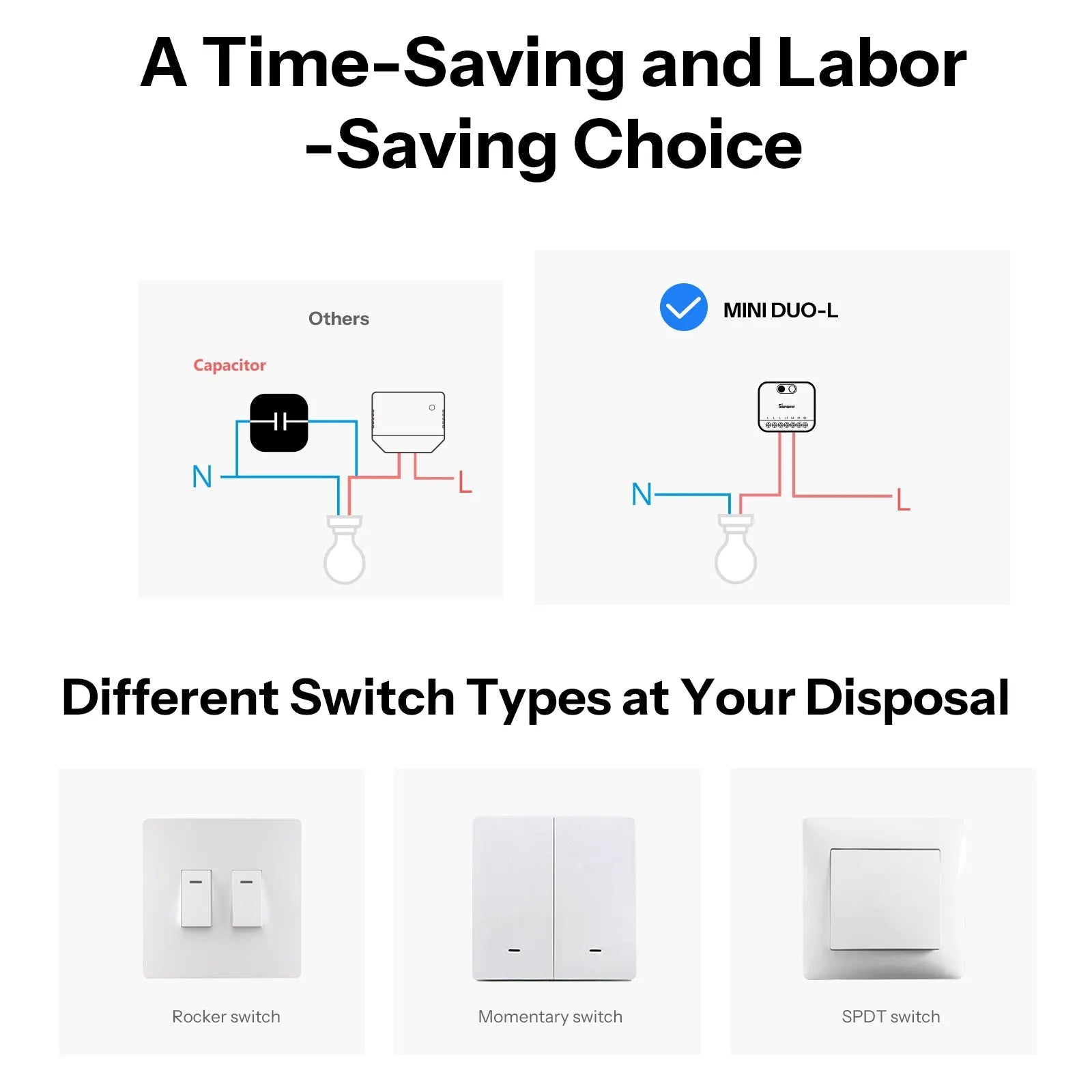 SONOFF MINI DUO-L 2-Gang Zigbee Smart Switch MINI-ZB2GS-L