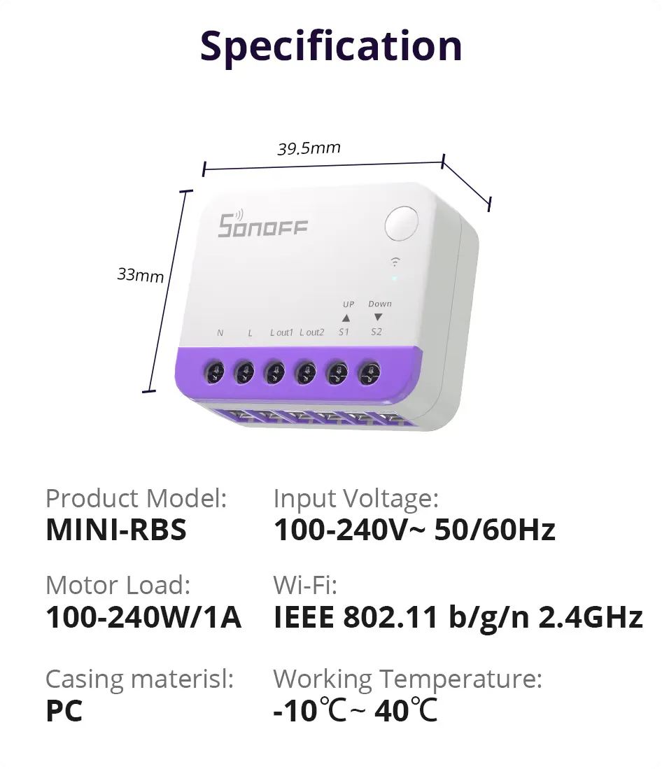 SONOFF Smart Roller Shutter Switch MINI-RBS