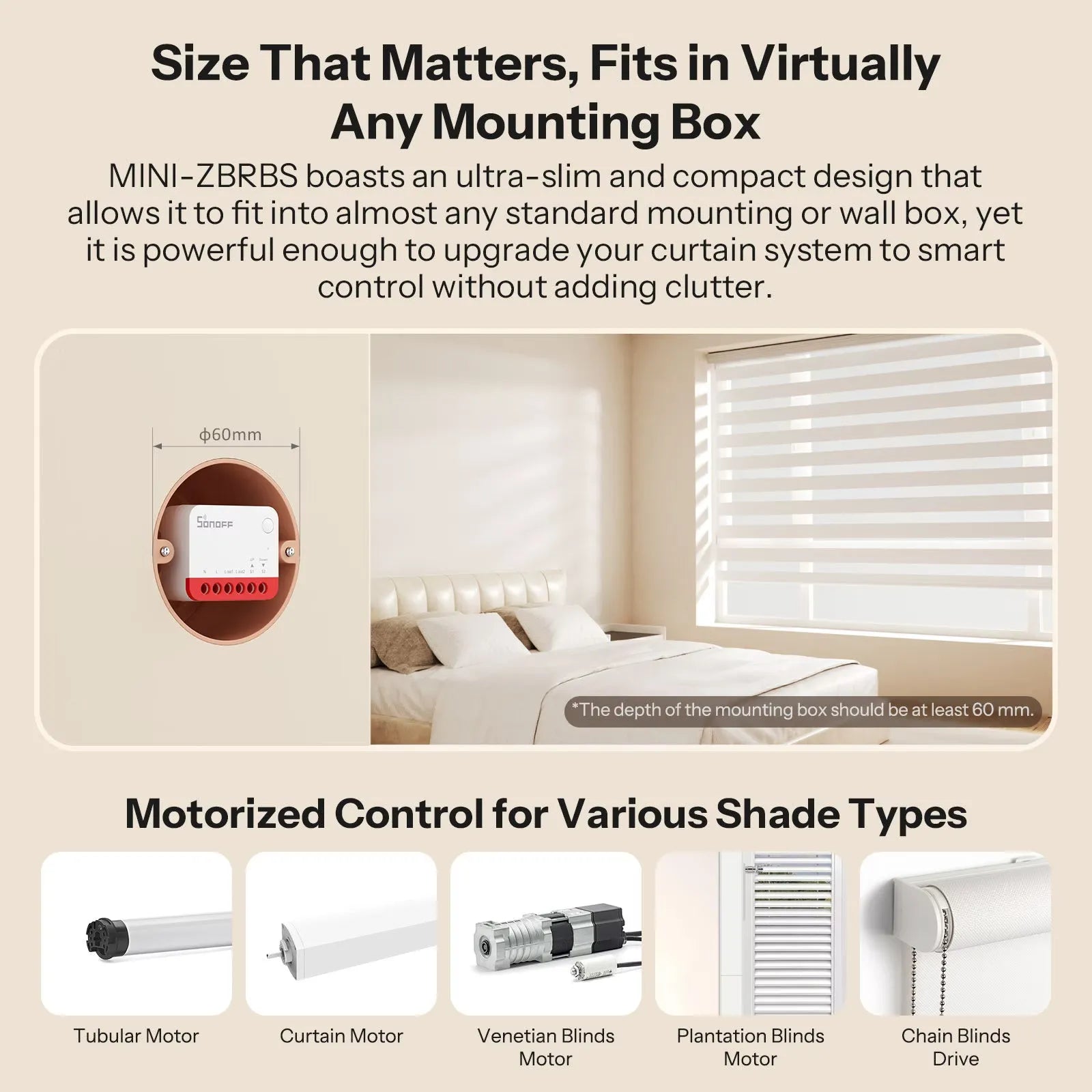 SONOFF Zigbee Smart Roller Shutter Switch MINI-ZBRBS