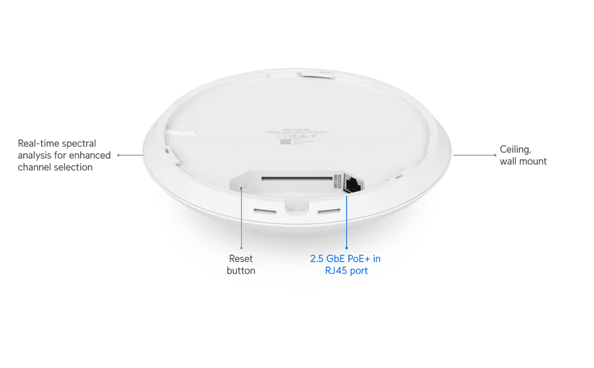 Ubiquiti U7 Pro Max 三頻 WiFi 7 吸頂式無線存取點 - LINKO SMART TECHNOLOGY LIMITED