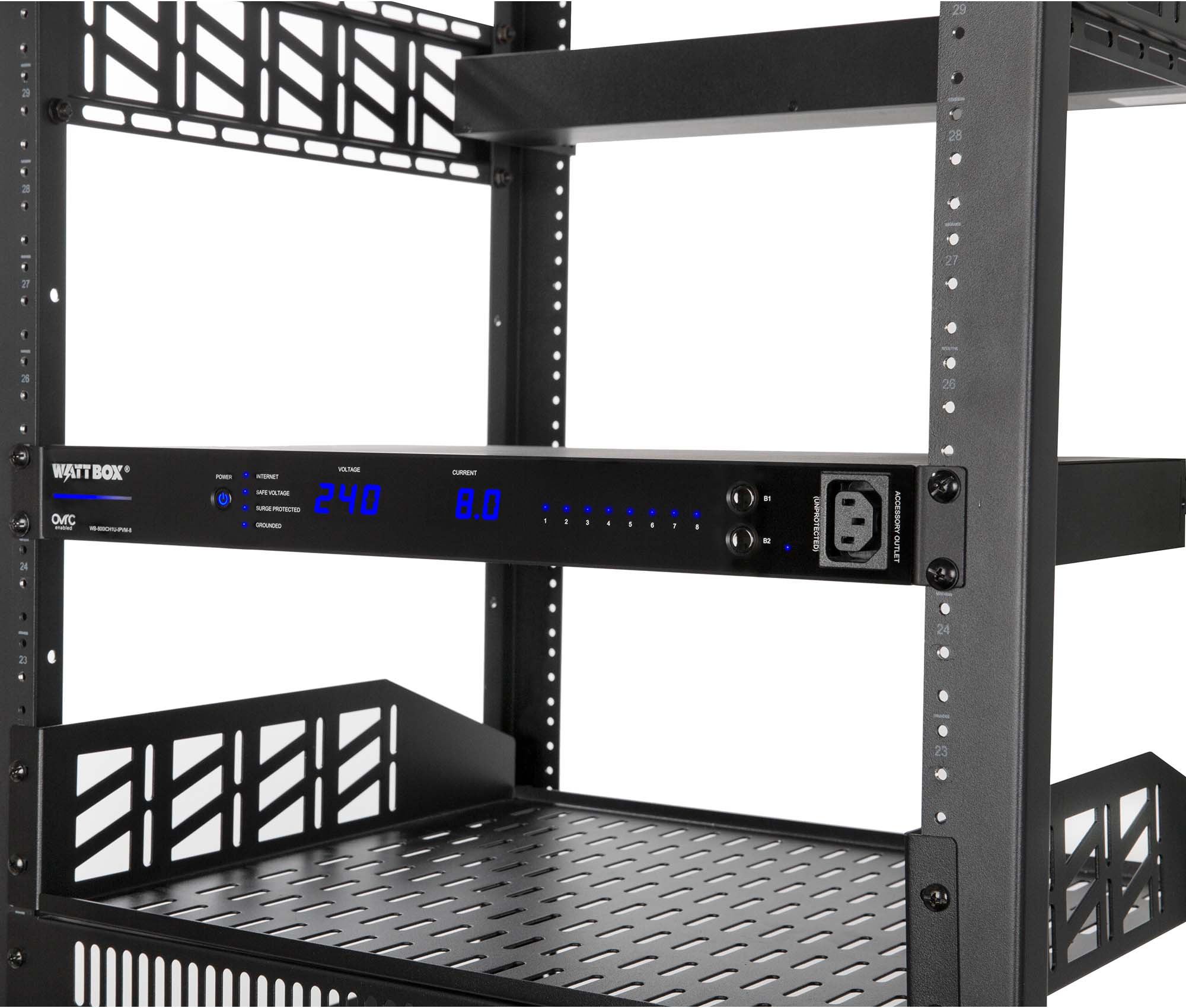 WattBox® 1U Integrated Faceplate IP Power Conditioner | 8 Individually Metered & Controlled Outlets WB - 800ICH1U - IPVM - 8 - LINKO SMART TECHNOLOGY LIMITED