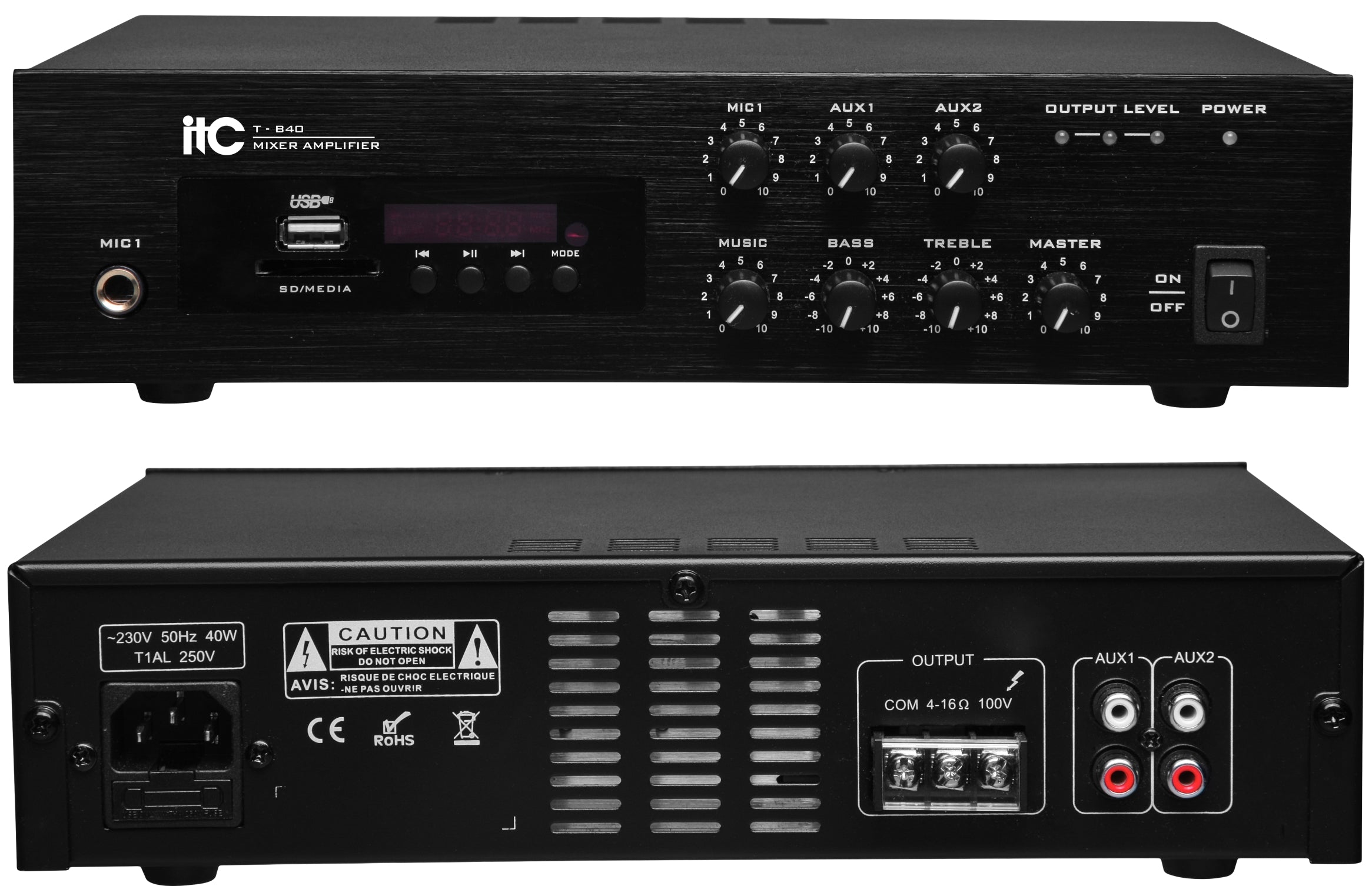 T-B40 / T-B60 Mini Digital Bluetooth Amplifier with MP3