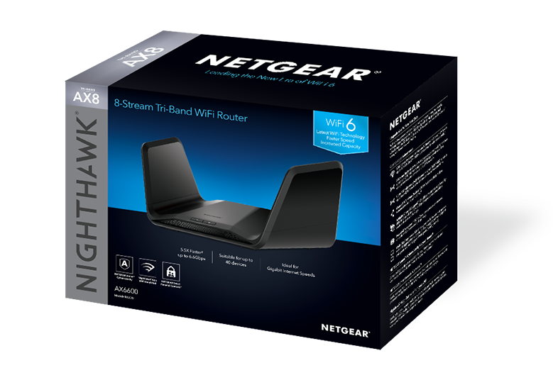 Nighthawk 8-stream Tri-band AX6600 WiFi 6 Router