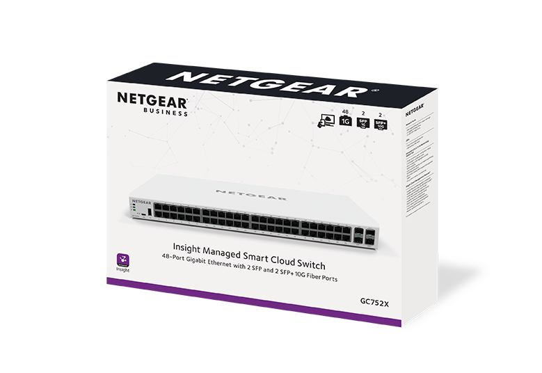 Insight Managed 48-Port Gigabit Smart Cloud Switch with 2 SFP and 2 SFP+ Fiber Ports