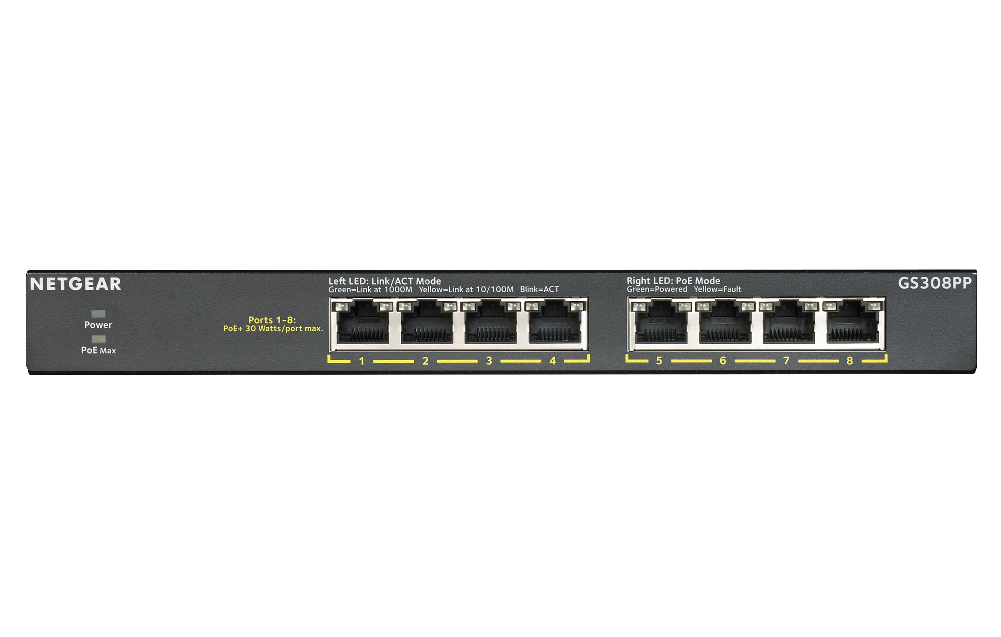 8 port Gigabit Unmanaged Switch w/ 8 PoE+ (83W), Metal, Fanless <DiffServ>