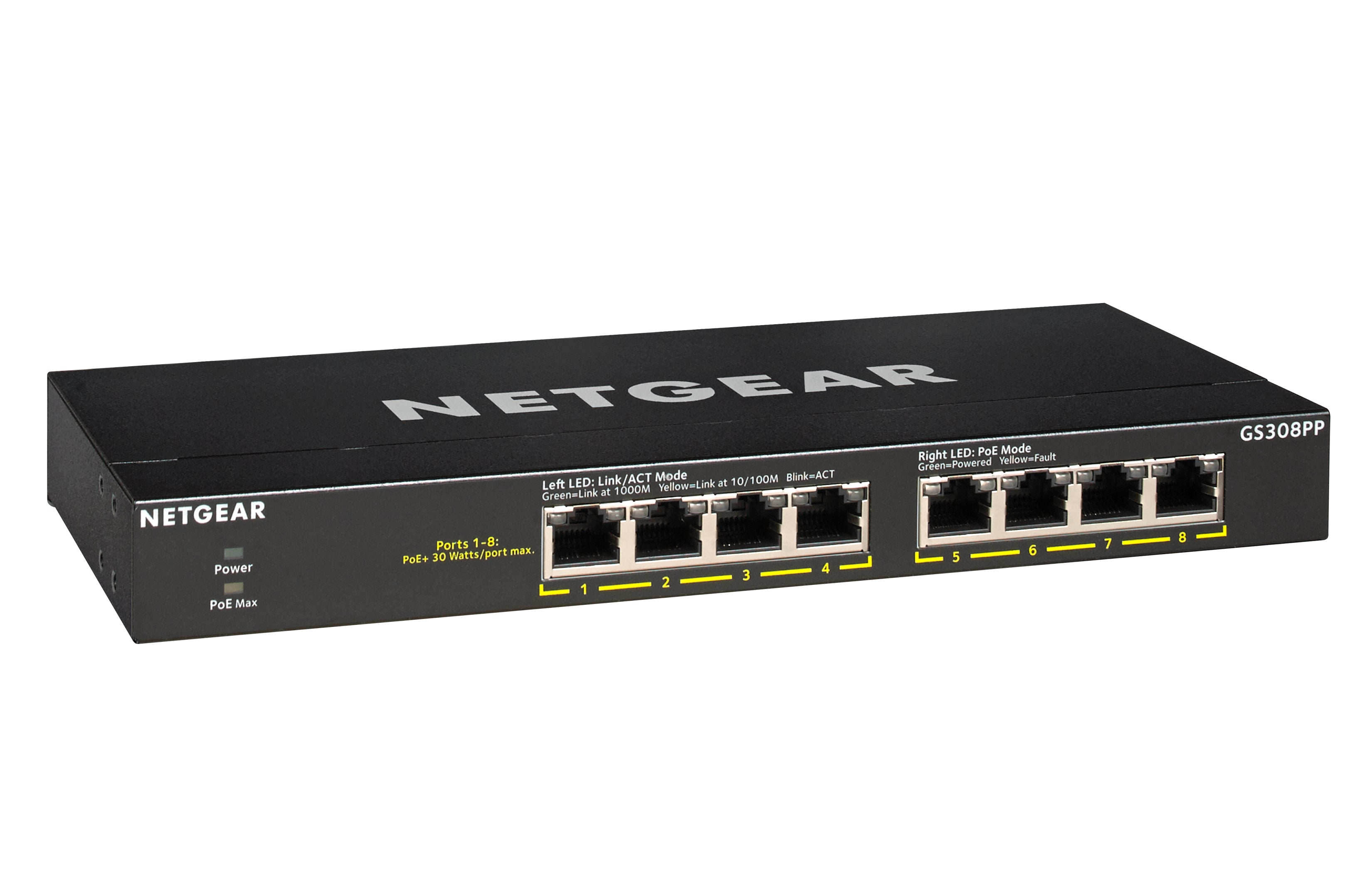 8 port Gigabit Unmanaged Switch w/ 8 PoE+ (83W), Metal, Fanless <DiffServ>