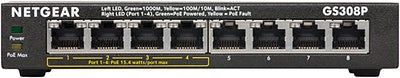 8 port Gigabit Unmanaged Switch w/ 4 PoE (53W), Metal, Fanless <802.1p QoS>