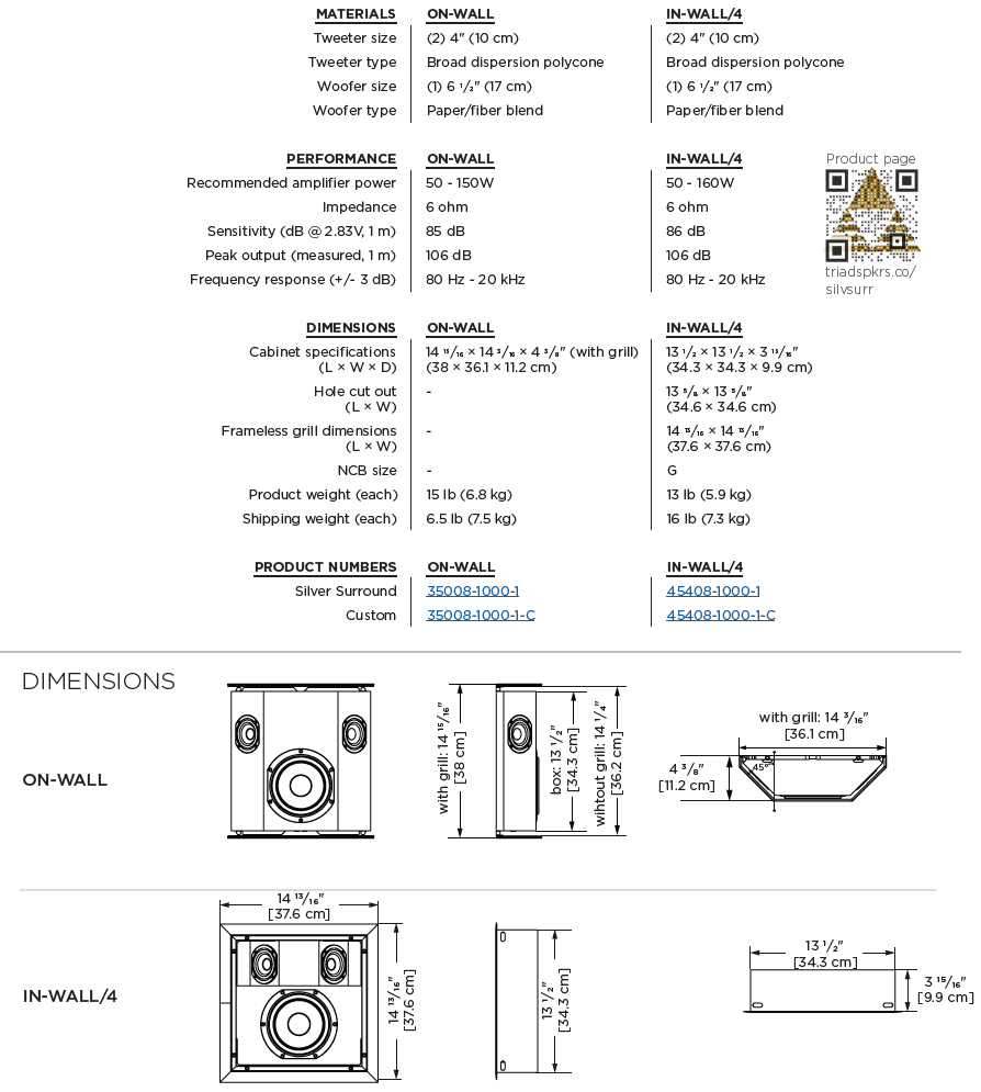 InWall Silver/4 Surround (standard bipole)