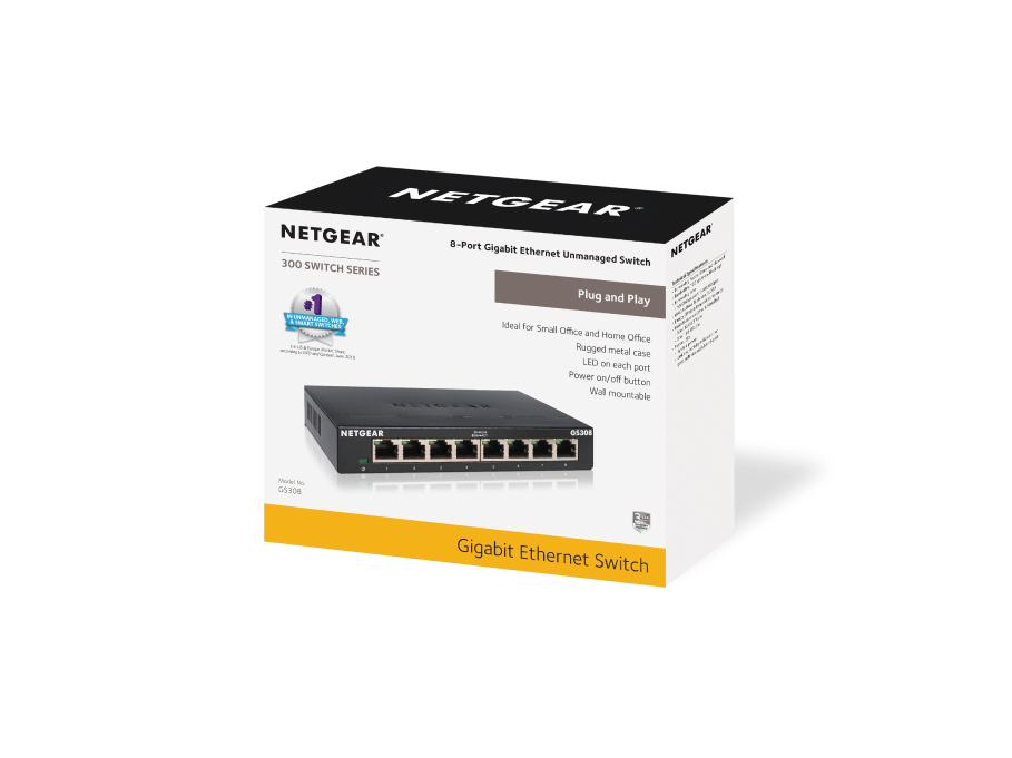 8 port Gigabit Unmanaged Switch, Metal, Fanless