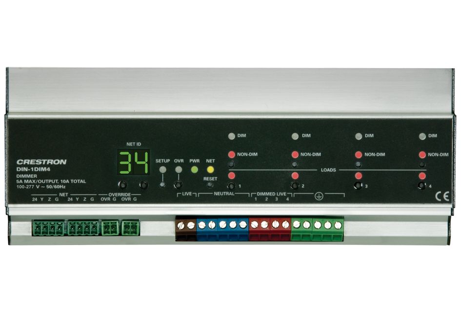 Crestron 4 channels of dimming Phase-Synchronous Detection Circuity 120 to 277 Volt 50/60 Hz operation