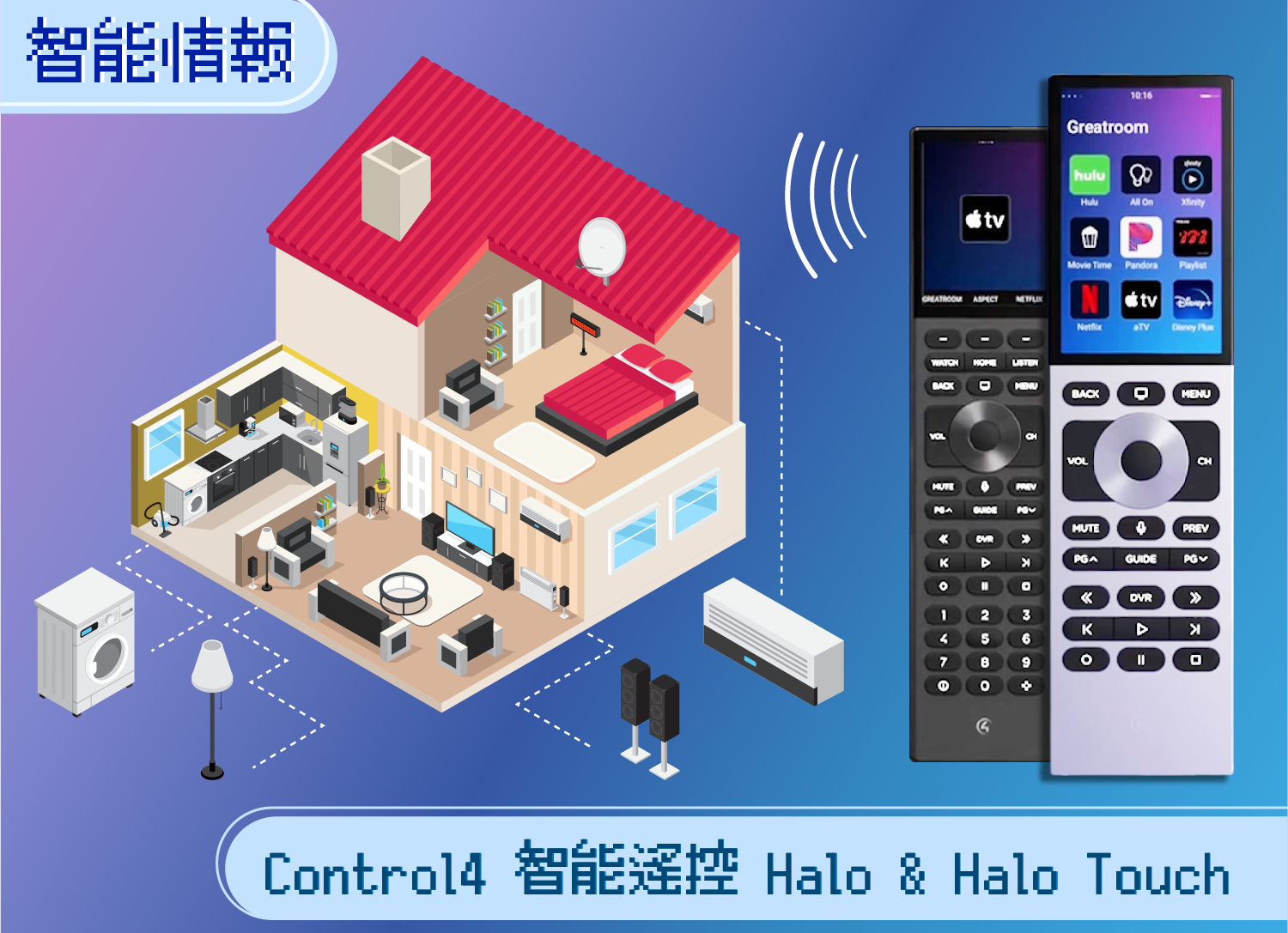 Control4 智能遙控 Halo & Halo Touch 詳細介紹  改良UI 兼容WiFi 2.4 & 5GHz
